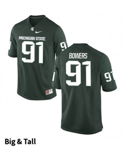 Men's Robert Bowers Michigan State Spartans #91 Nike NCAA Green Big & Tall Authentic College Stitched Football Jersey ZS50A73WH